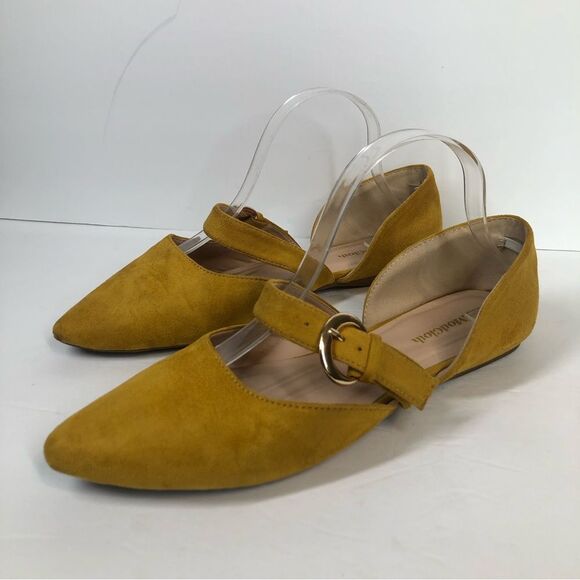 MODCLOTH Heartmoon Mustard Yellow Point Flats Mary Jane Size 11 - Picture 4 of 9